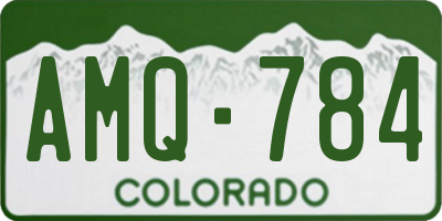CO license plate AMQ784