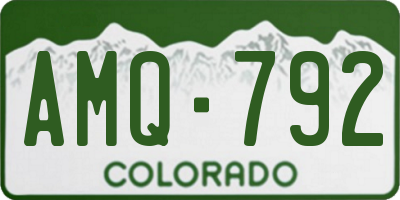 CO license plate AMQ792