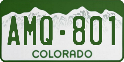 CO license plate AMQ801