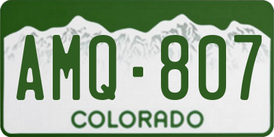 CO license plate AMQ807