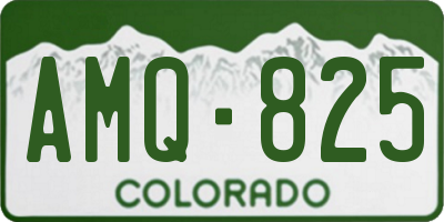 CO license plate AMQ825