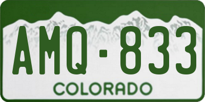 CO license plate AMQ833