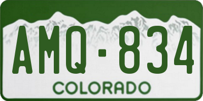 CO license plate AMQ834