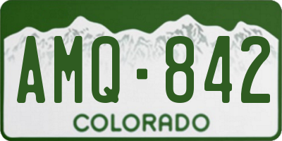 CO license plate AMQ842