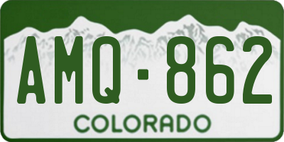 CO license plate AMQ862