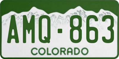 CO license plate AMQ863