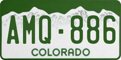 CO license plate AMQ886