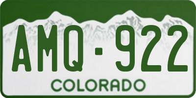 CO license plate AMQ922