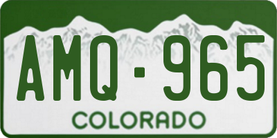 CO license plate AMQ965