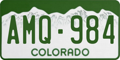 CO license plate AMQ984