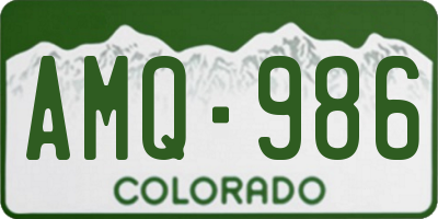 CO license plate AMQ986