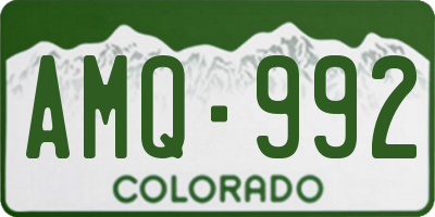 CO license plate AMQ992