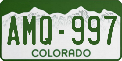 CO license plate AMQ997