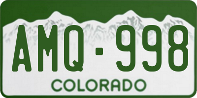 CO license plate AMQ998