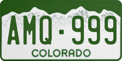 CO license plate AMQ999