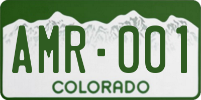 CO license plate AMR001