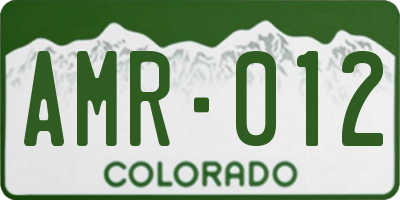 CO license plate AMR012