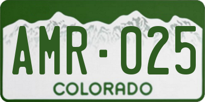 CO license plate AMR025