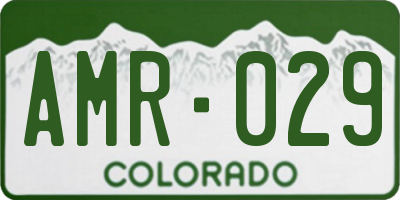 CO license plate AMR029