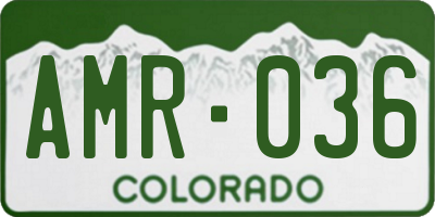 CO license plate AMR036