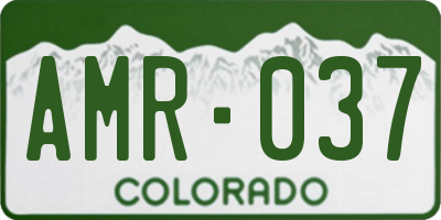 CO license plate AMR037
