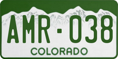 CO license plate AMR038
