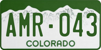CO license plate AMR043