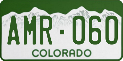 CO license plate AMR060