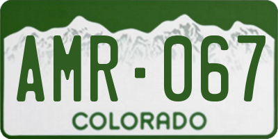 CO license plate AMR067