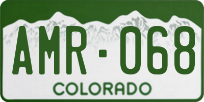 CO license plate AMR068