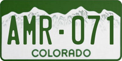 CO license plate AMR071