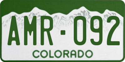 CO license plate AMR092