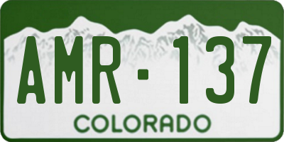 CO license plate AMR137