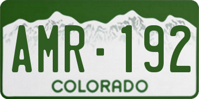 CO license plate AMR192