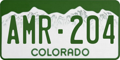 CO license plate AMR204