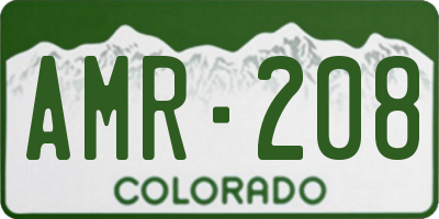 CO license plate AMR208