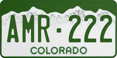 CO license plate AMR222