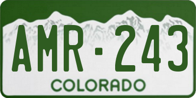 CO license plate AMR243