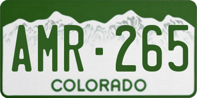 CO license plate AMR265