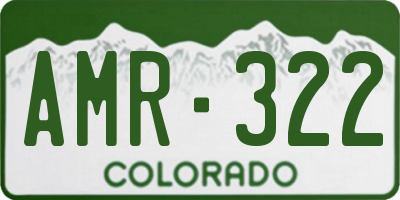 CO license plate AMR322