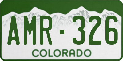 CO license plate AMR326