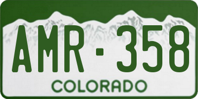 CO license plate AMR358