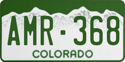 CO license plate AMR368