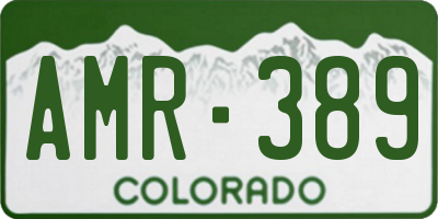 CO license plate AMR389