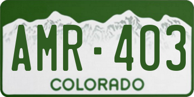 CO license plate AMR403