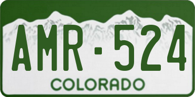 CO license plate AMR524