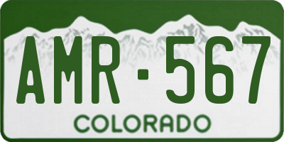 CO license plate AMR567