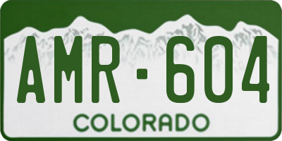 CO license plate AMR604