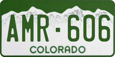CO license plate AMR606
