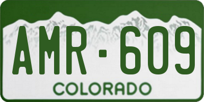 CO license plate AMR609